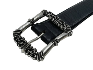 ChromeHearts クロムハーツ フィリグリーOTJ1.5 ベルト レザー シルバー925 ブラック サイズ36 美品 中古 67093