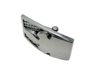 極美品 ChromeHearts クロムハーツ 1.5 FLERKNEE シングルミリタリー フレアニー ベルト バックル 228.4g シルバー925 中古 67095
