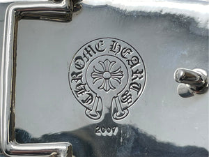 極美品 ChromeHearts クロムハーツ 1.5 FLERKNEE シングルミリタリー フレアニー ベルト バックル 228.4g シルバー925 中古 67095