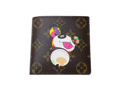 新品同様 LOUIS VUITTON ルイヴィトン 村上隆 コラボ 二つ折り財布 M61666 ポルトフォイユマルコ モノグラムパンダ 中古 67117