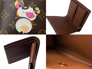 新品同様 LOUIS VUITTON ルイヴィトン 村上隆 コラボ 二つ折り財布 M61666 ポルトフォイユマルコ モノグラムパンダ 中古 67117