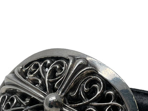 CHROME HEARTS クロムハーツ OVAL CROSS STRAP 1.5/1.5 クラシック オーバルクロス バックル レザーベルト サイズ38 中古 67120