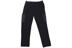 極美品 PRADA プラダ カーゴパンツ 三角プレート ニットパンツ E136 サイズ48 シルバー金具 ブラック 中古 4c067121 