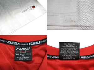 FUBU フブ ゲームシャツ フットボールシャツ ヴィンテージ サイズXL ポリエステル レッド ホワイト グレー 美品 中古 67124