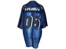 Load image into Gallery viewer, 極美品 FUBU フブ ゲームシャツ フットボールシャツ ヴィンテージ サイズL ポリエステル ネイビー ブルー 中古 67130