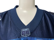 Load image into Gallery viewer, 極美品 FUBU フブ ゲームシャツ フットボールシャツ ヴィンテージ サイズL ポリエステル ネイビー ブルー 中古 67130