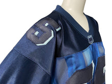 Load image into Gallery viewer, 極美品 FUBU フブ ゲームシャツ フットボールシャツ ヴィンテージ サイズL ポリエステル ネイビー ブルー 中古 67130