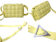 Load image into Gallery viewer, BOTTEGAVENETA ボッテガヴェネタ マキシ イントレチャート パデッド カセット ショルダーバッグ イエロー ラムスキン 591970VCQR1 シルバー金具 美品 中古 67148