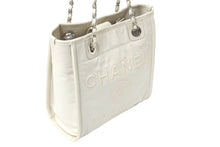 Load image into Gallery viewer, 極美品 CHANEL シャネル ドーヴィルPM トートバッグ A93256 22番台 2016年 キャビアスキン ホワイト シルバー金具 中古 67150