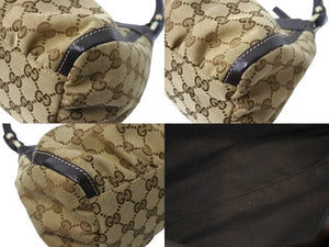 GUCCI グッチ アビーライン ショルダーバッグ 190525 GGキャンバス レザー イタリア製 ベージュ シルバー金具 美品 中古 67170