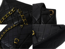 Load image into Gallery viewer, CHANEL シャネル マトラッセ リュック Wココマーク バックパック ココマーク 3番台 ラムスキン ブラック ゴールド金具 美品 中古 67182