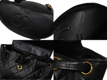 Load image into Gallery viewer, CHANEL シャネル マトラッセ リュック Wココマーク バックパック ココマーク 3番台 ラムスキン ブラック ゴールド金具 美品 中古 67182