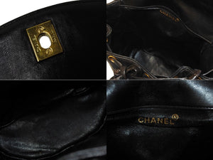 CHANEL シャネル マトラッセ リュック Wココマーク バックパック ココマーク 3番台 ラムスキン ブラック ゴールド金具 美品 中古 67182