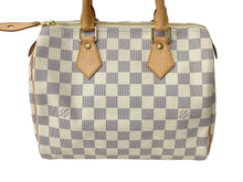 Load image into Gallery viewer, 極美品 LOUIS VUITTON ルイヴィトン ハンドバッグ スピーディ25 ダミエアズール N41534 ホワイト グレー ゴールド金具 中古 67184