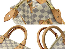 Load image into Gallery viewer, 極美品 LOUIS VUITTON ルイヴィトン ハンドバッグ スピーディ25 ダミエアズール N41534 ホワイト グレー ゴールド金具 中古 67184