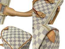 Load image into Gallery viewer, 極美品 LOUIS VUITTON ルイヴィトン ハンドバッグ スピーディ25 ダミエアズール N41534 ホワイト グレー ゴールド金具 中古 67184
