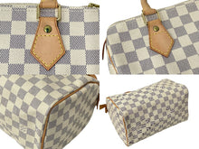Load image into Gallery viewer, 極美品 LOUIS VUITTON ルイヴィトン ハンドバッグ スピーディ25 ダミエアズール N41534 ホワイト グレー ゴールド金具 中古 67184