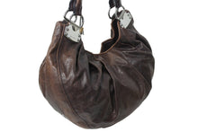 Load image into Gallery viewer, MIUMIU ミュウミュウ ハンドバッグ トートバッグ プレート ロゴ レザー ブラウン シルバー金具 良品 中古 67185