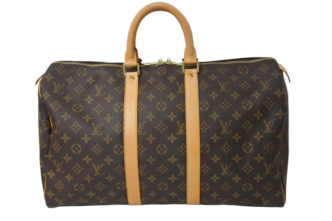 LOUIS VUITTON ルイヴィトン キーポル45 ボストンバッグ M41428 SP0917 モノグラム ブラウン ゴールド金具 美品 中古 67188