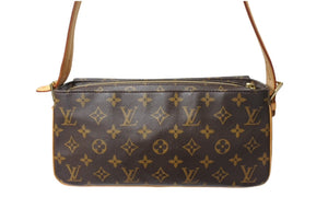 LOUIS VUITTON ルイ ヴィトン モノグラム ヴィバシテMM ワンショルダーバッグ PVCコーティング M51164 ブラウン ゴールド金具 美品 中古 67191