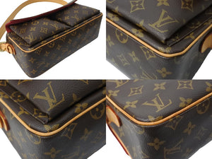 LOUIS VUITTON ルイ ヴィトン モノグラム ヴィバシテMM ワンショルダーバッグ PVCコーティング M51164 ブラウン ゴールド金具 美品 中古 67191