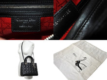 Load image into Gallery viewer, Christian Dior クリスチャンディオール レディディオール ミディアム 2WAY ハンドバッグ カナージュ ブラック 美品 中古 67196
