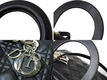 Load image into Gallery viewer, Christian Dior クリスチャンディオール レディディオール ミディアム 2WAY ハンドバッグ カナージュ ブラック 美品 中古 67196