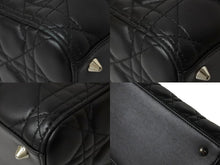 Load image into Gallery viewer, Christian Dior クリスチャンディオール レディディオール ミディアム 2WAY ハンドバッグ カナージュ ブラック 美品 中古 67196