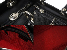Load image into Gallery viewer, Christian Dior クリスチャンディオール レディディオール ミディアム 2WAY ハンドバッグ カナージュ ブラック 美品 中古 67196