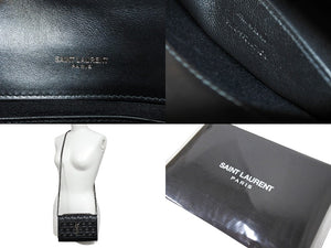 YVES SAINT LAURENT イヴ サンローラン チェーンショルダーバッグ 471286 スタッズ レザー ブラック 美品 中古 67197 