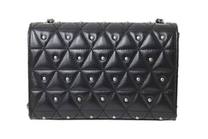 YVES SAINT LAURENT イヴ サンローラン チェーンショルダーバッグ 471286 スタッズ レザー ブラック 美品 中古 67197 