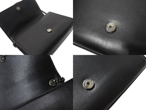 YVES SAINT LAURENT イヴ サンローラン チェーンショルダーバッグ 471286 スタッズ レザー ブラック 美品 中古 67197 