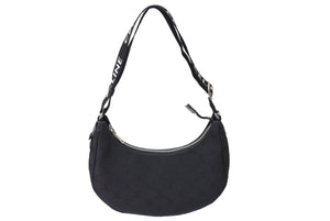 新品同様 CELINE セリーヌ アヴァトリオンフ ワンショルダーバッグ イタリア製 キャンバス レザー ブラック シルバー金具 中古 67200