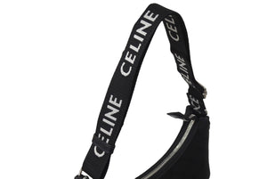 新品同様 CELINE セリーヌ アヴァトリオンフ ワンショルダーバッグ イタリア製 キャンバス レザー ブラック シルバー金具 中古 67200