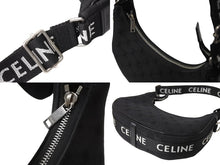 Load image into Gallery viewer, 新品同様 CELINE セリーヌ アヴァトリオンフ ワンショルダーバッグ イタリア製 キャンバス レザー ブラック シルバー金具 中古 67200
