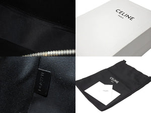 新品同様 CELINE セリーヌ アヴァトリオンフ ワンショルダーバッグ イタリア製 キャンバス レザー ブラック シルバー金具 中古 67200