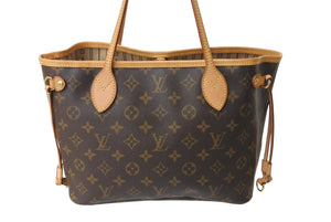 LOUIS VUITTON ルイヴィトン モノグラム ネヴァーフルPM トートバッグ ブラウン M41245 ロゴ ゴールド金具 美品 中古 67205