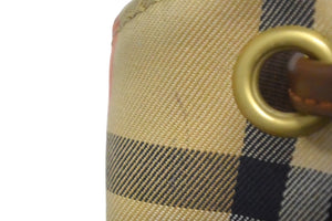BURBERRY バーバリー リュック デイパック ノバチェック ブラウン ベージュ キャンバス レザー ゴールド金具 場品 中古 67207 