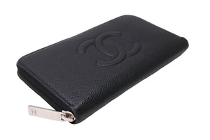 CHANEL シャネル ココマーク ラウンドファスナー 長財布 財布 A50071 18番台 キャビアスキン ブラック 良品 中古 67216