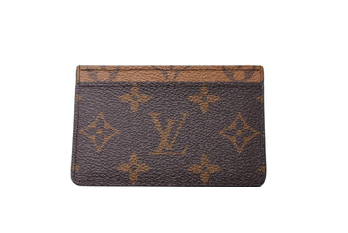 極美品 LouisVuitton ルイヴィトン カードケース 名刺入れ 定期入れ M69161 モノグラム キャンバス ブラウン ベージュ 中古 67222