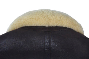 Ami Paris アミ パリス クロップドムートンジャケット B-3 ターキー製 羊革 ブラウン シルバー金具 美品 中古 67244