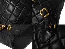 Load image into Gallery viewer, CHANEL シャネル リュック ココマーク マトラッセ ダブルフラップ 3番台 1995年 ラムスキン ブラック ゴールド金具 美品 中古 67275