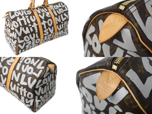 LOUIS VUITTON ルイ ヴィトン モノグラムグラフィティ キーポル50 ボストンバッグ M92197 ブラウン ホワイト 美品 中古 67283