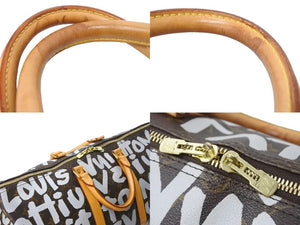 LOUIS VUITTON ルイ ヴィトン モノグラムグラフィティ キーポル50 ボストンバッグ M92197 ブラウン ホワイト 美品 中古 67283