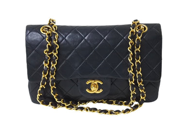 CHANEL シャネル マトラッセ 23 Wフラップ チェーン ショルダーバッグ ブラック 1番台 ラムスキン ココマーク ゴールド金具 良品 中古 67284