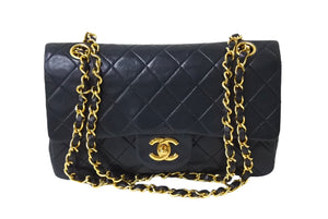 CHANEL シャネル マトラッセ 23 Wフラップ チェーン ショルダーバッグ ブラック 1番台 ラムスキン ココマーク ゴールド金具 良品 中古 67284