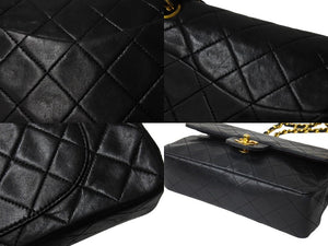 CHANEL シャネル マトラッセ 23 Wフラップ チェーン ショルダーバッグ ブラック 1番台 ラムスキン ココマーク ゴールド金具 良品 中古 67284