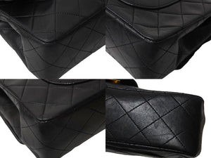 CHANEL シャネル マトラッセ 23 Wフラップ チェーン ショルダーバッグ ブラック 1番台 ラムスキン ココマーク ゴールド金具 良品 中古 67284
