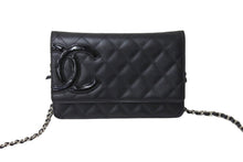 Load image into Gallery viewer, CHANEL シャネル カンボンライン A46646 チェーンウォレット ショルダー 16番台 2012年 ブラック シルバー金具 美品 中古 67288