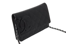 Load image into Gallery viewer, CHANEL シャネル カンボンライン A46646 チェーンウォレット ショルダー 16番台 2012年 ブラック シルバー金具 美品 中古 67288